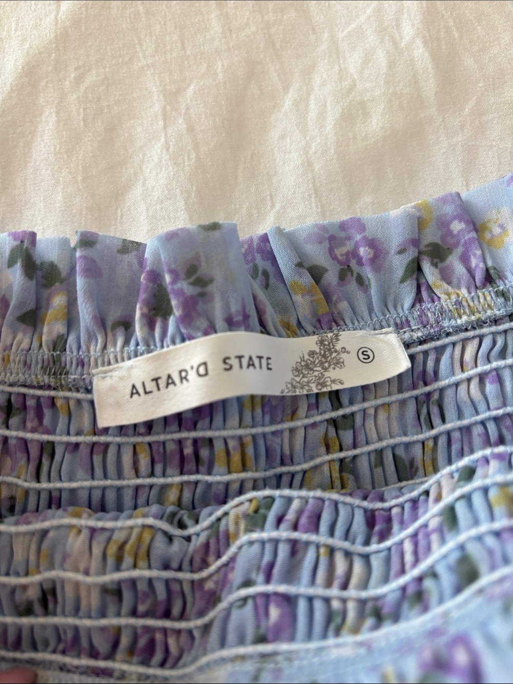Periwinkle Floral Ruffle Mini Skirt - Picture 2 of 2